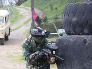  Soldier against the tires 